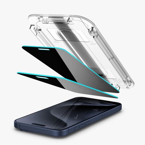  Spigen GLAS.tR EZ Fit Privacy iPhone 15 Plus kijelzővédő (AGL06885) 