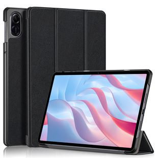  Tok álló, bőr hatású (FLIP, oldalra nyíló, TRIFOLD,asztali tartó ) FEKETE [Honor Pad X9] 
