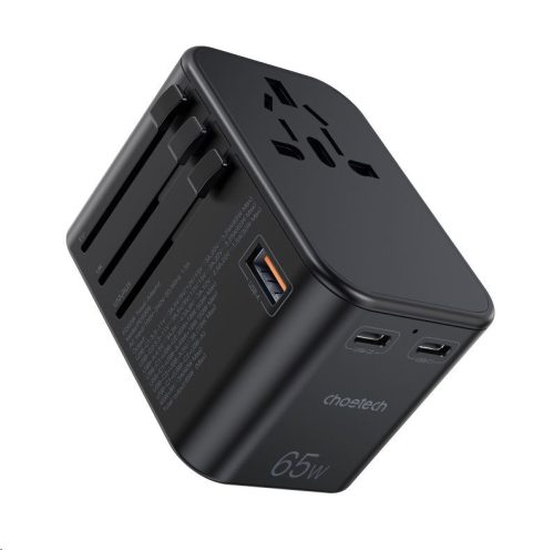  Choetech PD5009 USB A+C utazóadapter fekete 