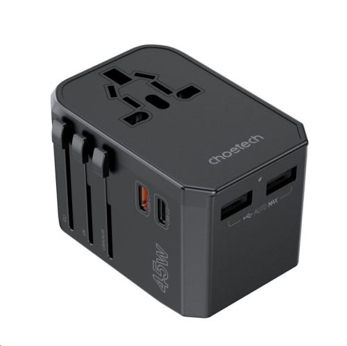  Choetech PD6045 USB A+C utazóadapter fekete 