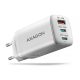  Axagon ACU-DPQ65W QC4 + USB-C PD hálózati töltő fehér 