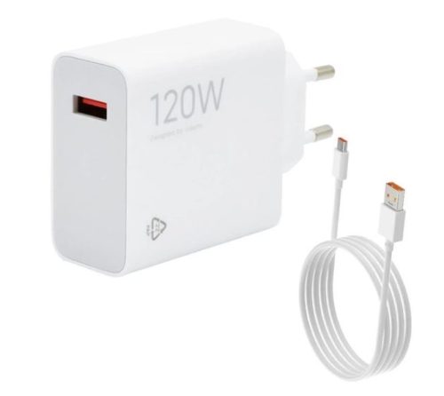  Xiaomi hálózati töltő USB-A aljzat (120W, PD gyorstöltő + USB-C kábel) fehér "Gigapack csomagolás" (MDY-14-EE) 