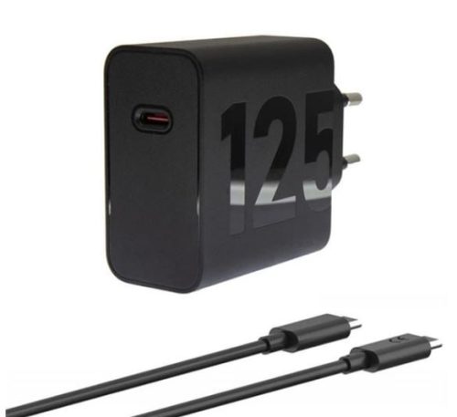  MOTOROLA TURBOPOWER hálózati töltő USB-C aljzat (5V/3A, 125W, GaN, PD gyorstöltő + USB-C kábel) fekete (MC-1252) 