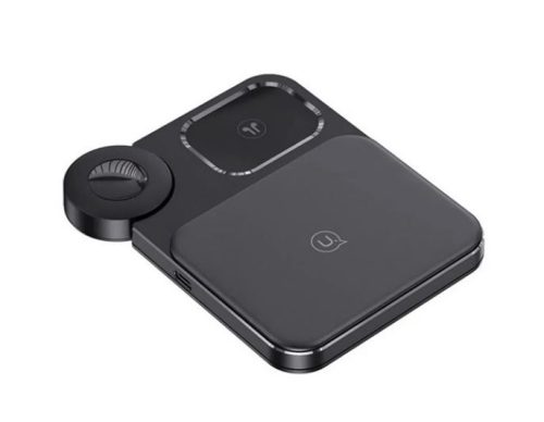  USAMS asztali töltőállvány 3in1 (15W, MagSafe,wireless, Apple Watch töltő ) fekete (CD190WXC01) 