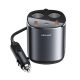  USAMS C28 szivargyújtó adapter (elosztó, 2 szivargyújtó+2xUSB-C aljzat, gyorstöltő, 254W, 3A, LED kijelző) szürke (CC151TC01) 