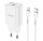  HOCO N14 hálózati töltő USB-C aljzat (5V/3A, 20W, PD gyorstöltő + lightning kábel) fehér (N14_TYPEC_L_W) 