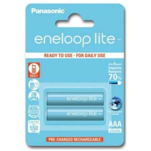  Panasonic Eneloop AAA 550mAh mikro ceruza akku (2db/csomag) (BK4LCCE-2BE-N) 