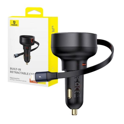  Baseus Enjoyment Pro autós töltő Lightning kábellel 60W fekete (C00057803111-00) 