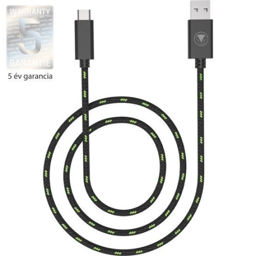  snakebyte Xbox Series X USB-A - USB-C töltő fekete-zöld 3m (SB916274) 