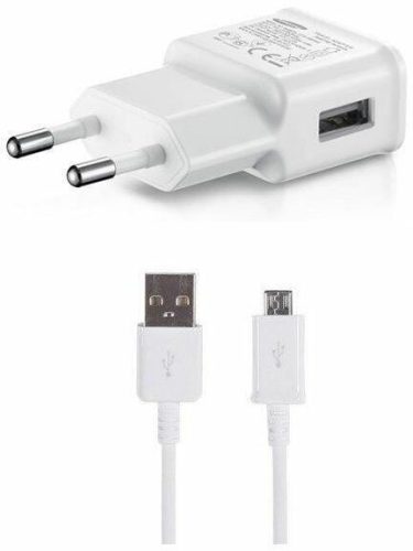 Samsung USB-A hálózati töltő 5V/2A 15W + USB-A - microUSB kábel 150cm  fehér "Gigapack csomagolás" (EP-TA200EWE + ECB-DU4EWE) 