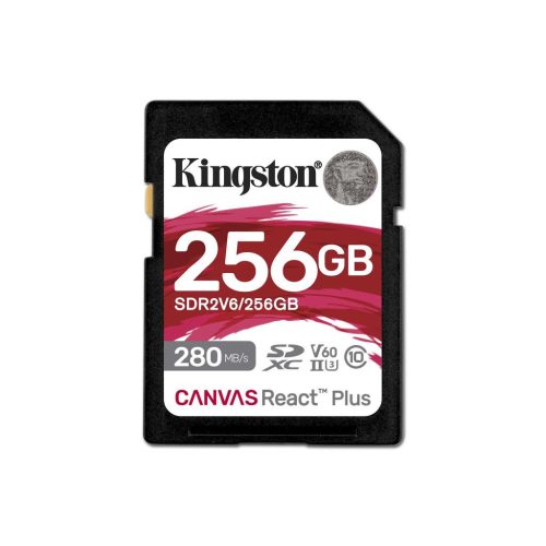  256GB SDXC Kingston Canvas React Plus CL10 UHS-II U3 V60 memóriakártya (SDR2V6/256GB) 