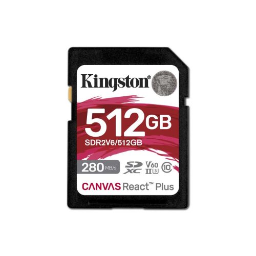  512GB SDXC Kingston Canvas React Plus CL10 UHS-II U3 V60 memóriakártya (SDR2V6/512GB) 