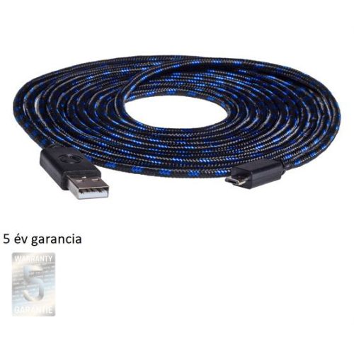  snakebyte PS4 USB töltő- és adatkábel fekete-kék 4m (SB910494) 