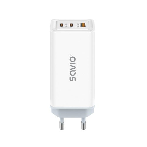  Savio LA-07 hálózati gyorstöltő USB-A+C 65W fehér 