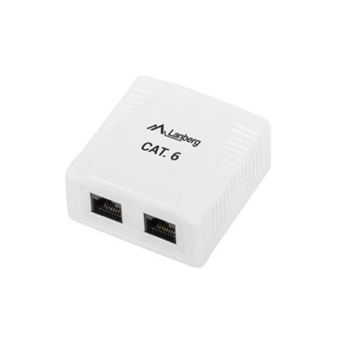  Lanberg falon kívüli aljzat CAT.6 UTP árnyékolatlan 2xRJ45 (OU6-0002-W) 