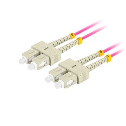  Lanberg Optikai patch kábel MM SC/UPC-SC/UPC duplex 1m LSZH OM4 50/125 3.0mm lila (FO-SUSU-MD41-0010-VT) 