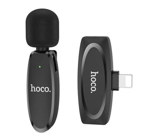  Hoco L15 Lightning csiptetős Bluetooth mikrofon fekete 