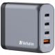  Verbatim 140W 4-Port (2xUSB-C PD 140W/1xUSB-C PD 20W/1xUSB-A QC 3.0) GaN EU/UK hálózati töltő (32203) 