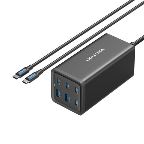  Vention 6 portos USB-A/USB-C hálózati töltő fekete (FENB0-EU) 