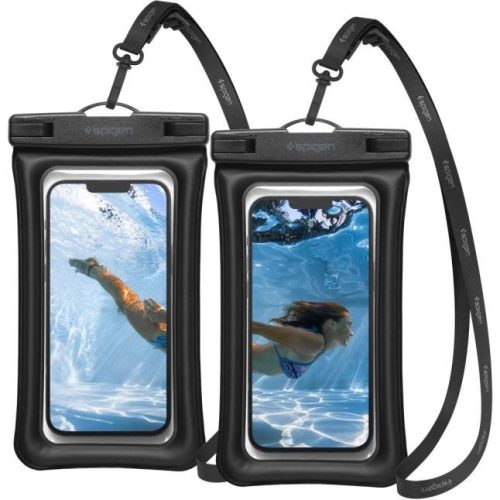  Spigen Aqua Shield A610 univerzális vízálló tok fekete 2db (AMP04527) 
