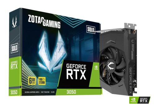  Zotac GeForce RTX 3050 6GB SOLO videokártya (ZT-A30510G-10L) 