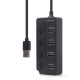  Gembird 4portos USB Hub kapcsolókkal fekete (UHB-U2P4P-01) 