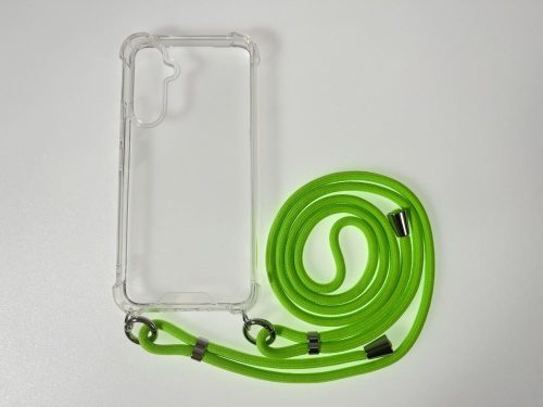  Cellect Samsung A55 5G nyakba akasztható átlátszó tok neonzöld zsinórral (CEL-FEST-SAM-A55-NE) 