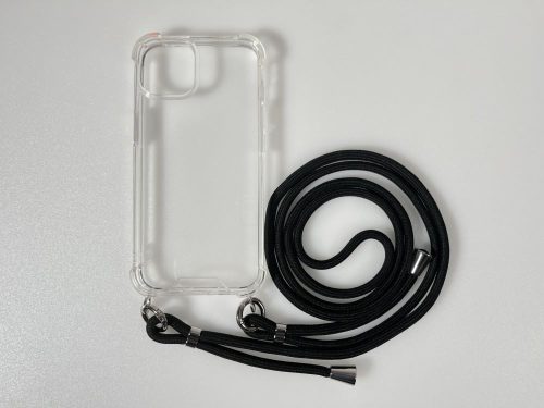 Cellect iPhone 15 Pro Max nyakba akasztható átlátszó tok fekete zsinórral (CEL-FEST-IPH15PM-BK) 