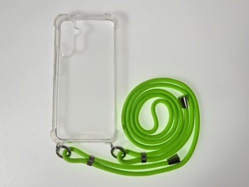  Cellect iPhone 15 Plus nyakba akasztható átlátszó tok neonzöld zsinórral (CEL-FEST-IPH15P-NE) 