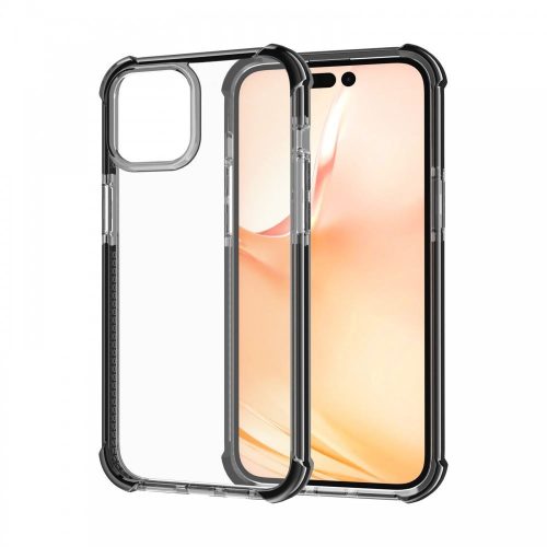  Cellect iPhone 14 Plus ütésálló szilikon tok átlátszó-fekete (CEL-SCK-IPH1467M-BK) 