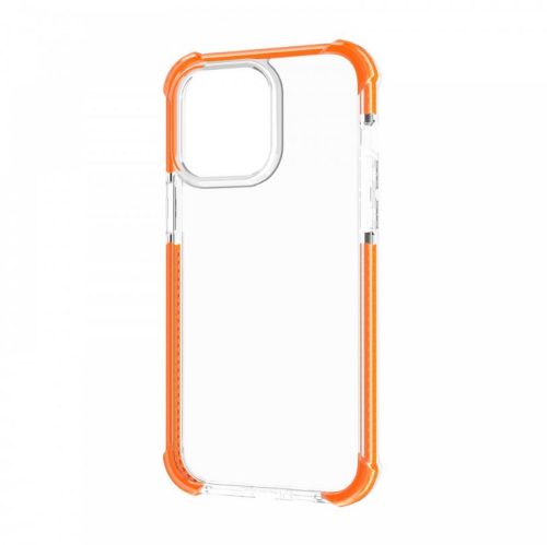  Cellect iPhone 15 Pro Max ütésálló szilikon tok átlátszó-narancssárga (CEL-SCK-IPH15PM-O) 