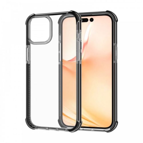  Cellect iPhone 14 ütésálló szilikon tok átlátszó-fekete (CEL-SCK-IPH1461-BK) 