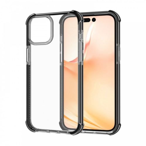  Cellect iPhone 15 ütésálló szilikon tok átlátszó-fekete (CEL-SCK-IPH15-BK) 