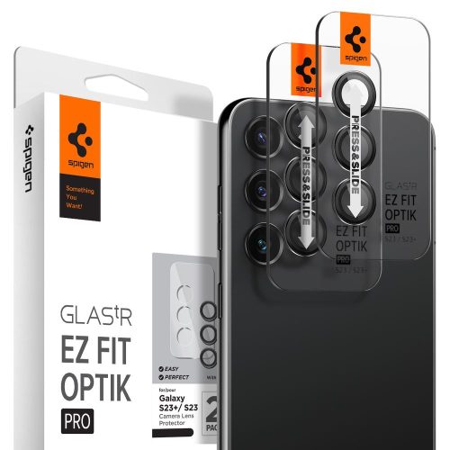  Spigen EZ Fit GLAS.tR Optik Pro Samsung Galaxy S23 / S23 Plus kameravédő lencse fekete (AGL05962) 