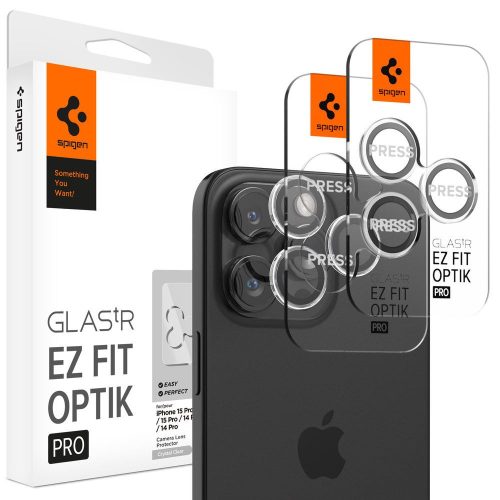 Spigen EZ Fit GLAS.tR Optik Pro iPhone 15 Pro/15 Pro Max/14 Pro/14 Pro Max kameravédő lencse (AGL06914) 