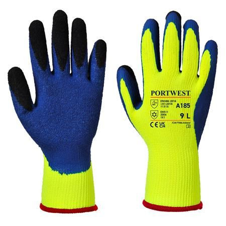  PORTWEST Duo-Therm latex védőkesztyű M-es méret sárga-kék (A185Y4RM) 