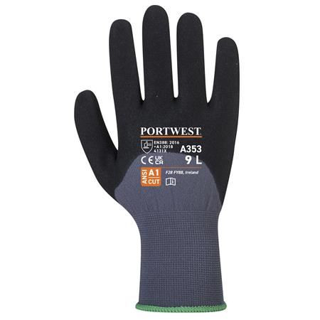  PORTWEST DermiFlex Ultra Plus nylon védőkesztyű M-es méret szürke-fekete (A353G8RM) 