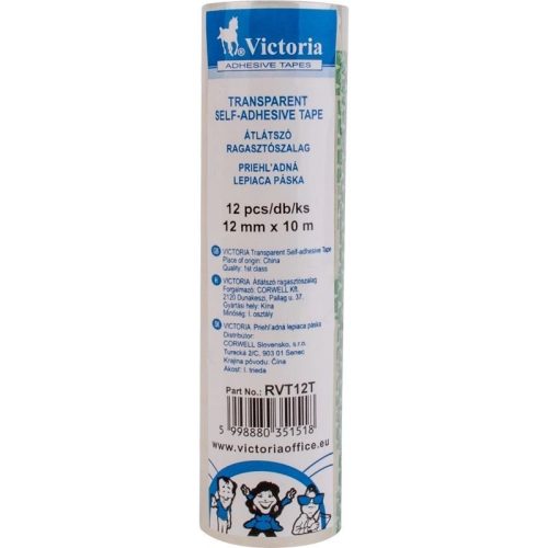  Victoria ragasztószalag 12mm x 10m átlátszó, 12db/csomag (RVT12T) 