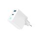  Gembird 1xUSB-A, 1xUSB-C hálózati töltő LED visszajelzővel, fehér 65W (TA-UC-PDQC65L-W-01) 