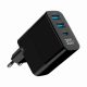  Gembird 2xUSB-A, 1xUSB-C hálózati töltő kijelzővel, fekete 30W (TA-UC-PDQC30LCD-BK-02) 
