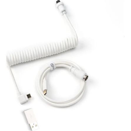  Keychron Coiled Aviator USB-C -> USB-C apa/apa adatkábel 1.36m fehér 90°/egyenes (CAB-9) 