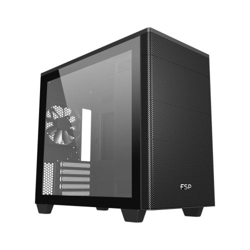  FSP CST360B táp nélküli ablakos M-ATX ház fekete 