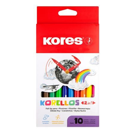  Kores Korellos 2in1 kimosható filctoll készlet 10 különböző szín (29021) 