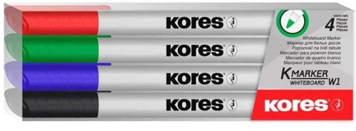  Kores K-Marker kúpos tábla- és flipchart marker készlet, 4 különböző szín (22840) 