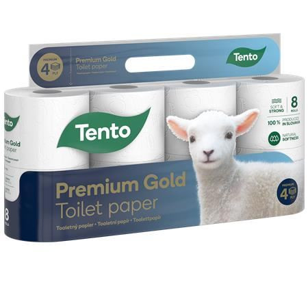  Tento Prémium Gold 4 rétegű, kistekercses, 8 tekercs toalettpapír fehér (227921) 