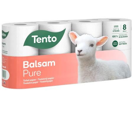  Tento Balsam Pure 3 rétegű, kistekercses, 8 tekercs toalettpapír fehér (229387) 