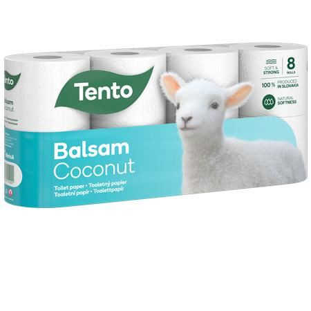  Tento Balsam Coconut 3 rétegű, kistekercses, 8 tekercs toalettpapír fehér (229389) 
