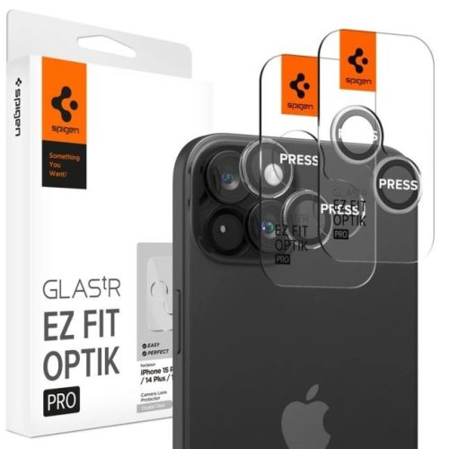  Spigen Glass tR EZ Fit Optik Pro iPhone 15 / 15 Plus kameravédő lencse (AGL06918) 