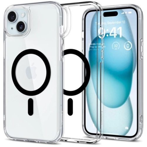  Spigen Ultra Hybrid (MagFit) iPhone 15 Plus tok átlátszó-fekete (ACS06661) 