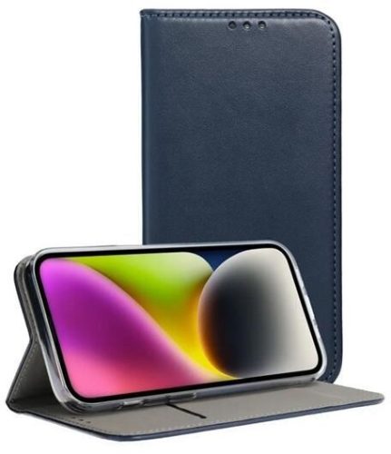  Gigapack Xiaomi Redmi Note 13 4G bőr hatású fliptok sötétkék (GP-154222) 
